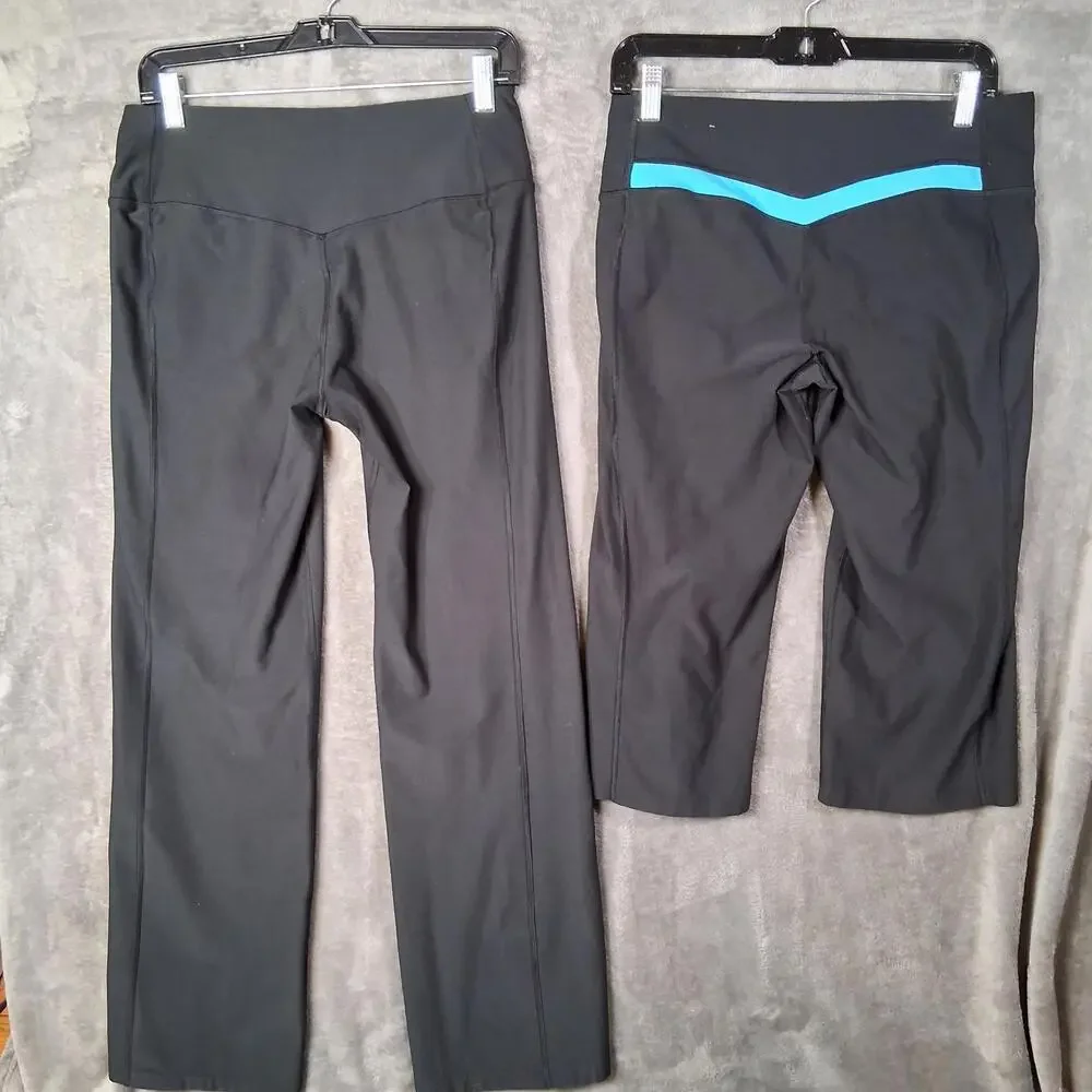 Women's Nike Trousers Leggings‎ Pants SZ Medium Black Straight Leg Cropped 2 Pcs